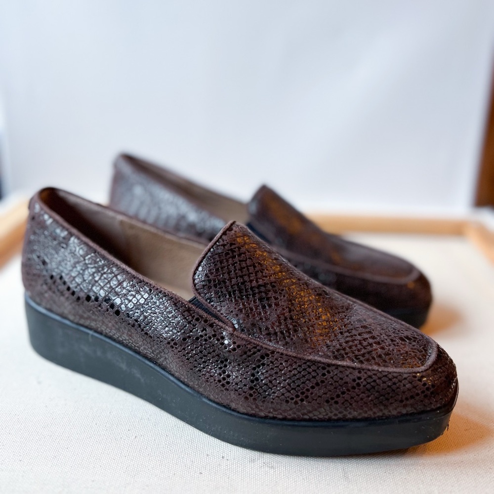 NYDJ Gira Genuine Leather Croc Snakesin Platform Loafer
